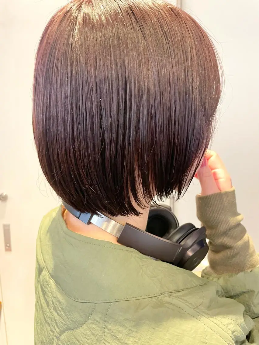 ミディアム カラー 切りっぱなしボブ ボブ カット ヘアカラー トリートメント レイヤー/似合わせ TAKUYAのヘアスタイル
