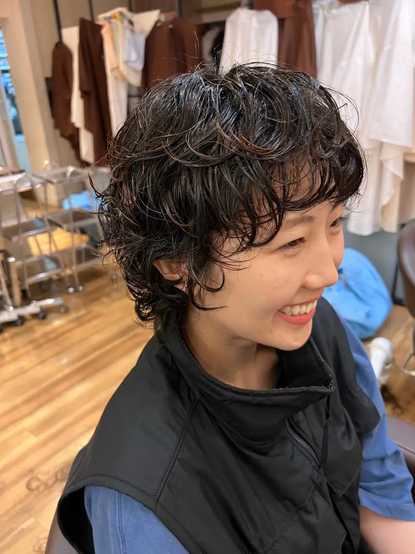 ショート パーマ カット パーマ しみず さくら🌸のヘアスタイル