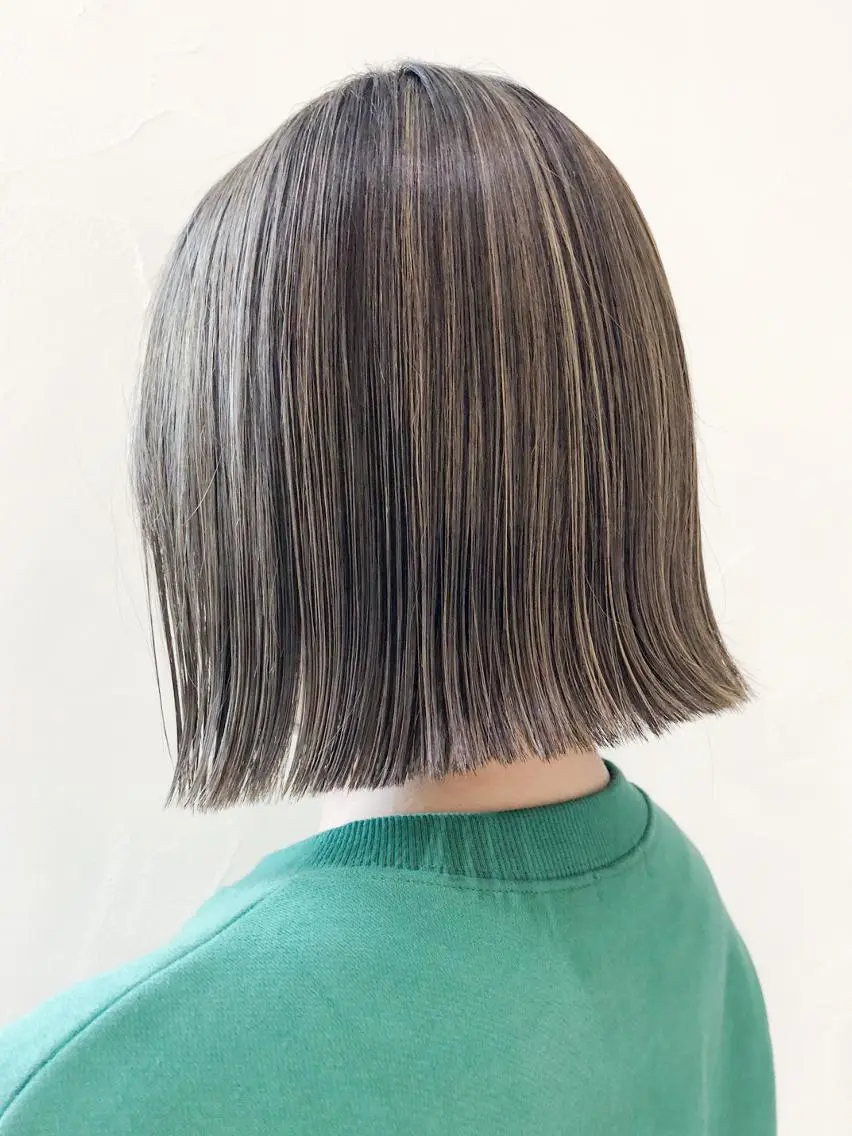 ミディアム カラー パーマ ヘアアレンジ 切りっぱなしボブ ボブ ITbyALBUM 八王子店のヘアスタイル