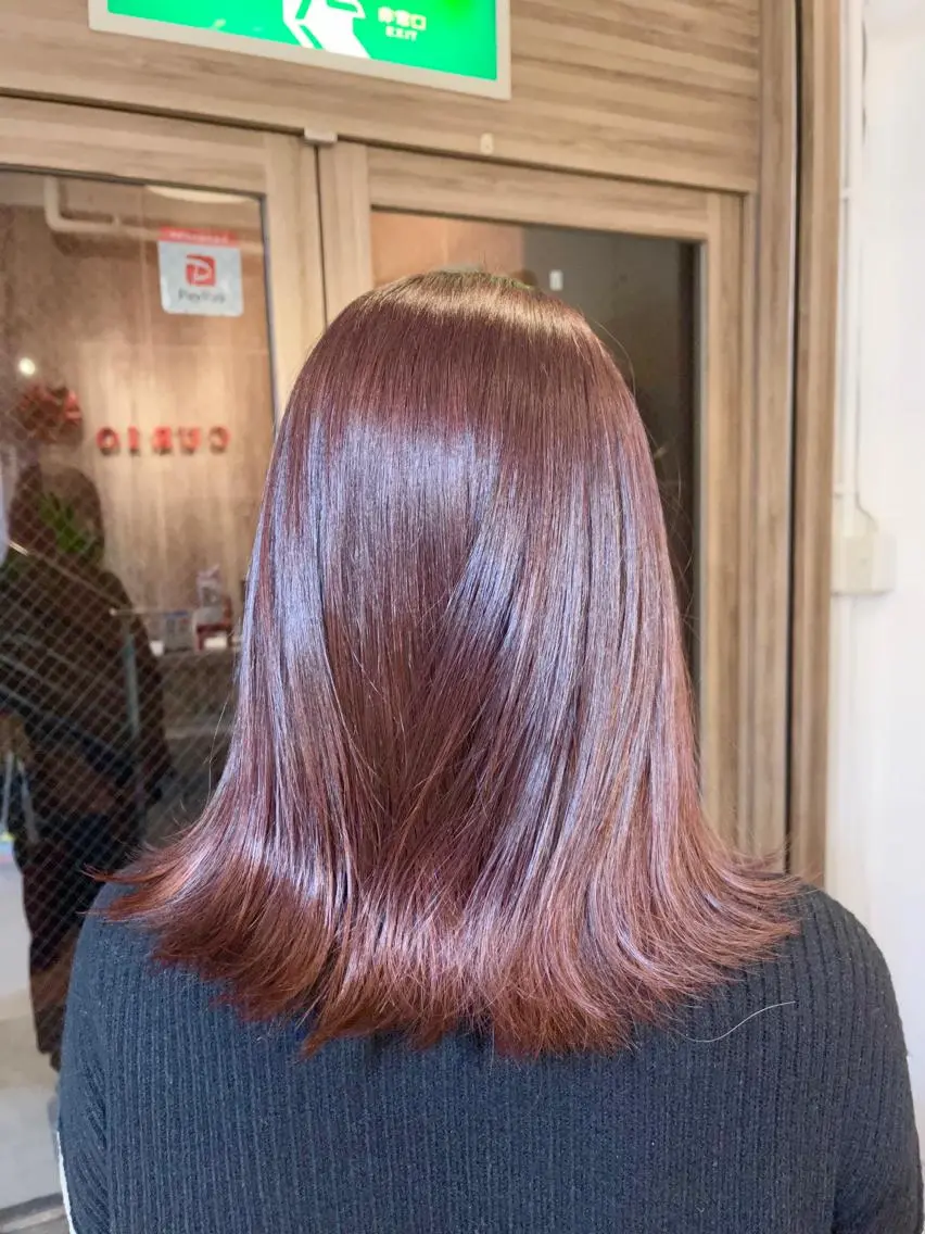 ロング カラー ピンクカラー 髪質改善で 憧れの潤艶美髪にのヘアスタイル