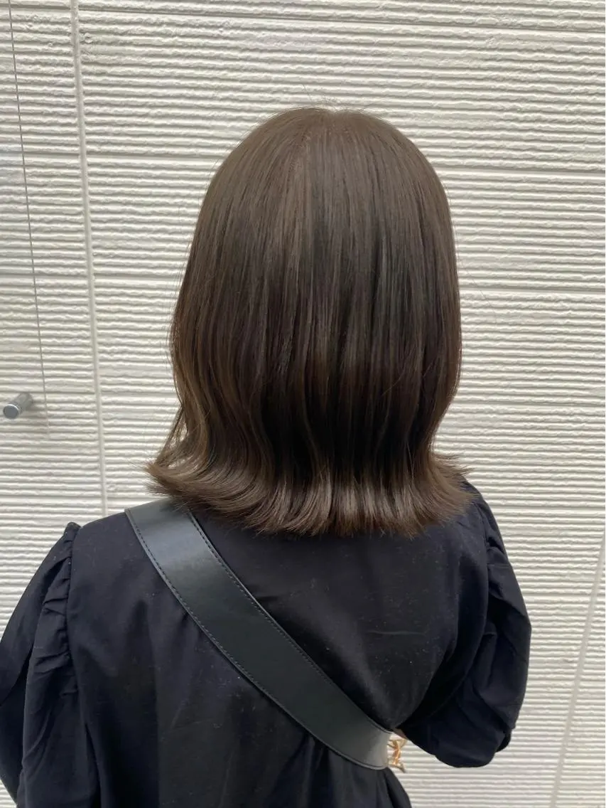 ミディアム カラー ヘアカラー Rinka/梅田/ 透け感カラー🤎のヘアスタイル