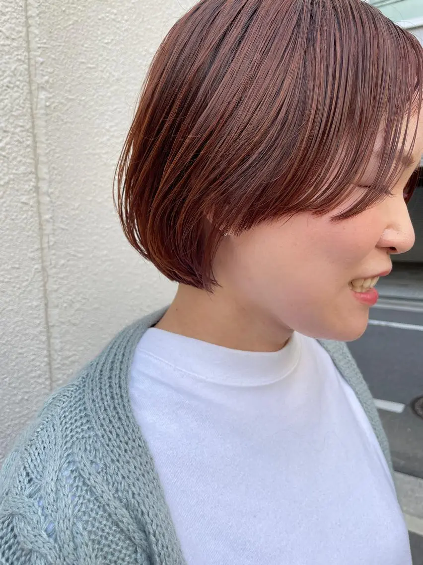 ミディアム カット ヘアカラー トリートメント ayane⭐️ボブ・ ショート・パーマのヘアスタイル