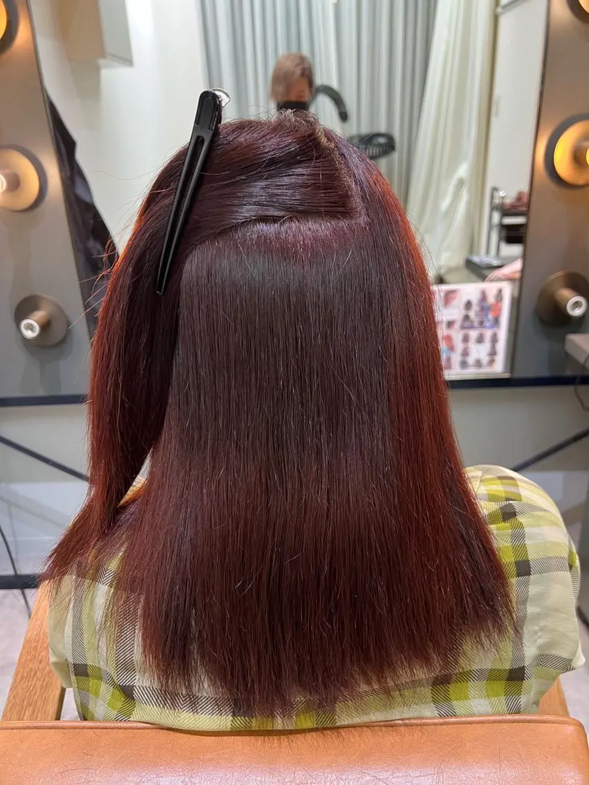セミロング カラー カット 縮毛矯正 トリートメント 髪質改善ストレート Kantaのヘアスタイル