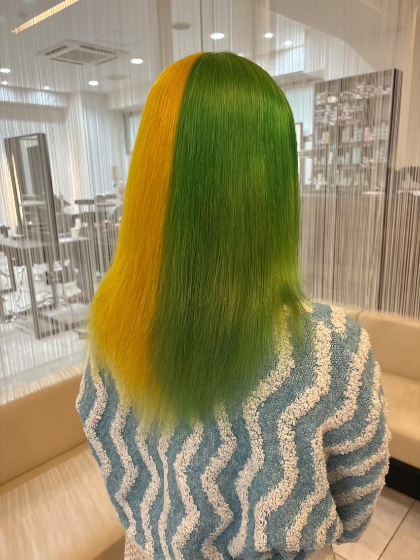 ミディアム カラー カット ヘアカラー トリートメント lafit ラフィット 下大利のヘアスタイル