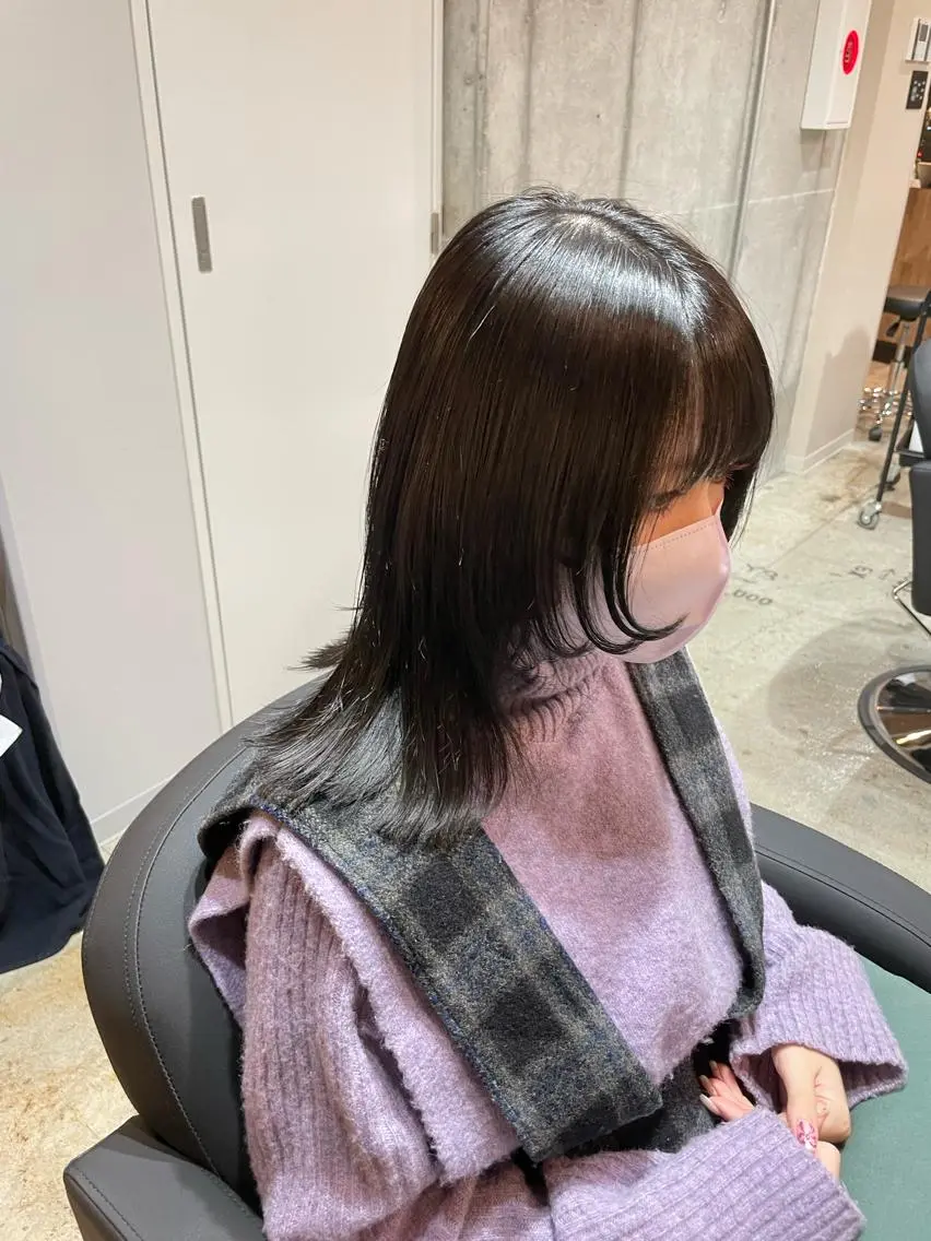 ミディアム カラー カット トリートメント ✨髪質改善/ハイトー ン/艶髪高山のヘアスタイル