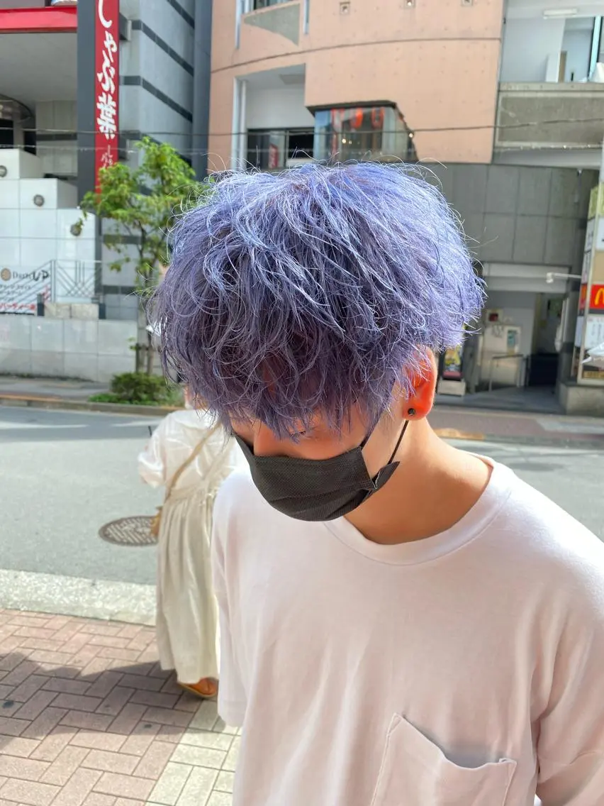 カラー メンズ メンズブリーチ メンズハイトーン ブリーチ ハイトーンカラー トレンドパーマ‼️ NAOKI💥のヘアスタイル