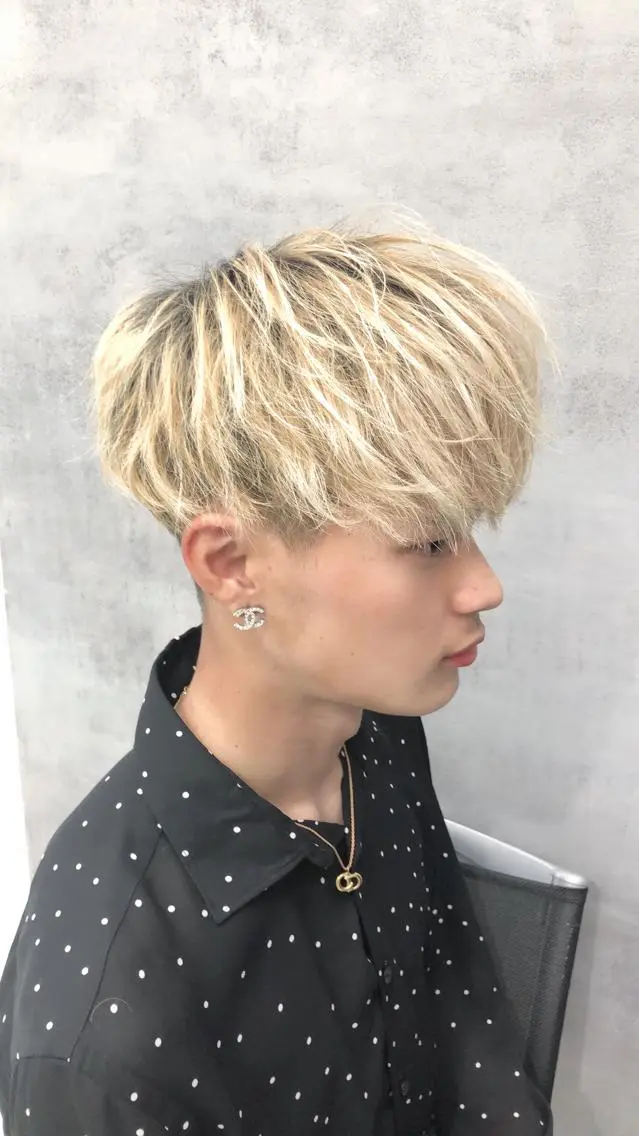 ショート カラー パーマ メンズ ［銀座］淡色 ラベンダー🫧大村のヘアスタイル