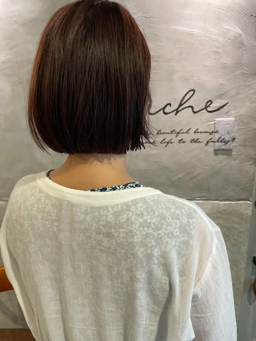 ミディアム カット ヘアカラー トリートメント ayane⭐️ボブ・ ショート・パーマのヘアスタイル
