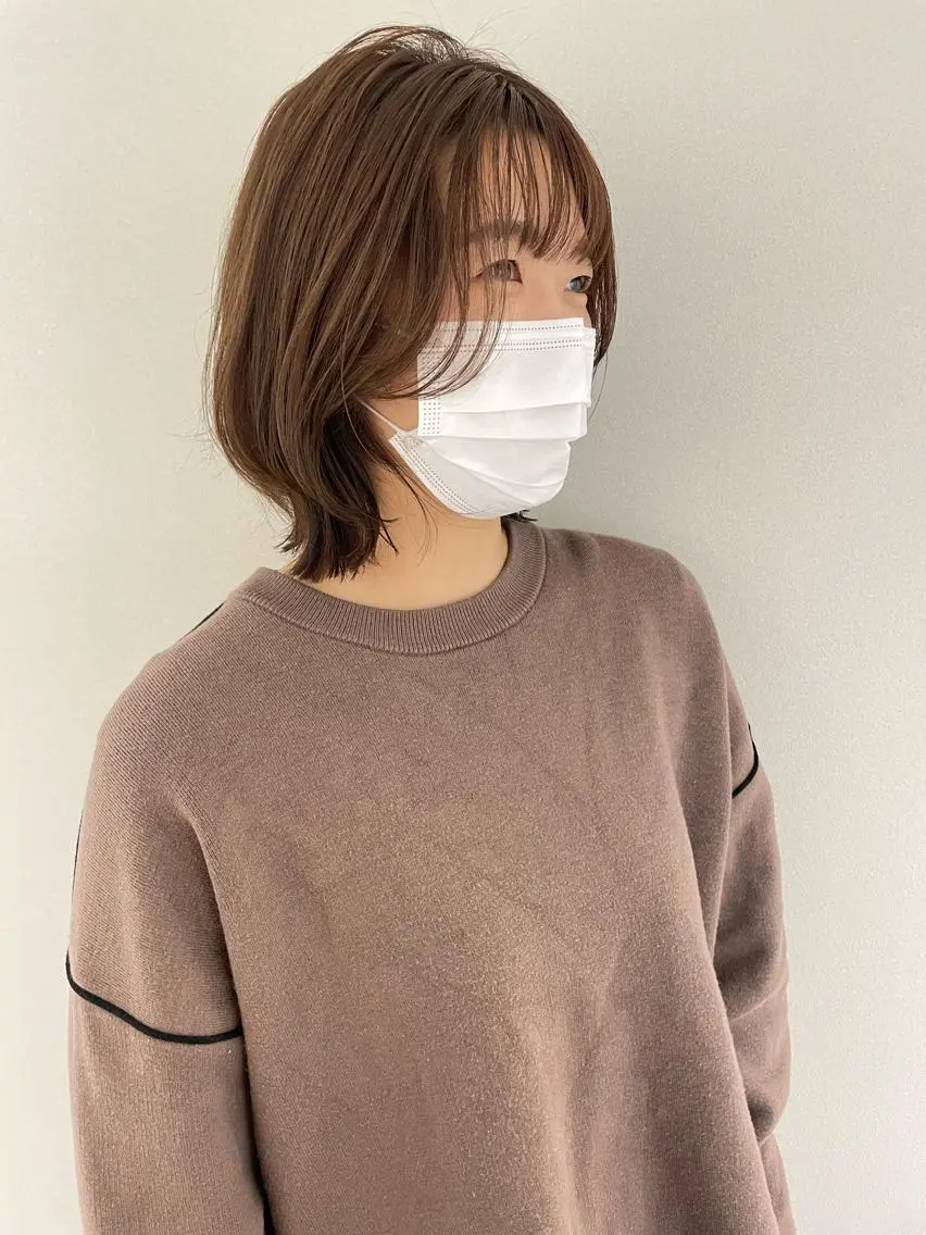 ミディアム カラー 緒方リエ 時短ショート・ボブのヘアスタイル