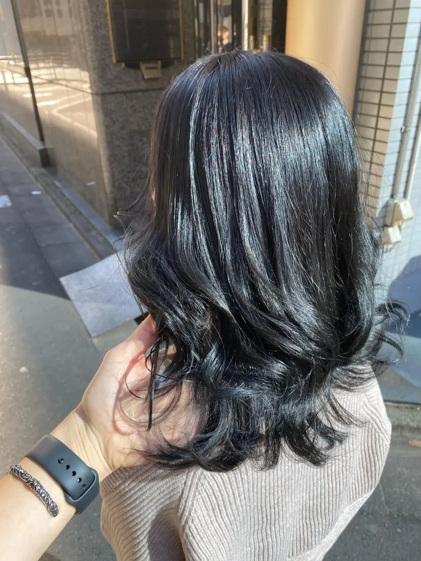 セミロング カラー ブリーチ 透明感カラー ブリーチなしカラー ヘアカラー PSY(サイ)池袋 金田尚久🎨のヘアスタイル