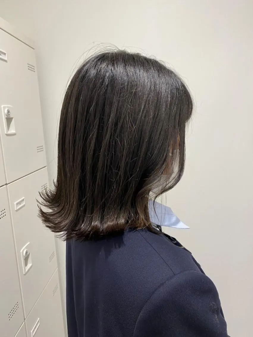 セミロング カラー パーマ ヘアアレンジ ネイル マツエク・マツパ 韓国風ベージュ🤎 赤みなし🌿横浜🤎のヘアスタイル