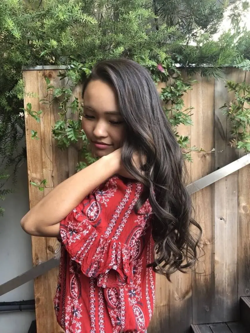 ロング カラー パーマ ヘアアレンジ Device ディバイスのヘアスタイル