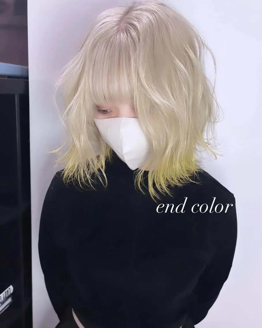 ミディアム カラー カット ヘアカラー トリートメント ヘアセット 💜ハイトーン💛 マジカルかいちゃんのヘアスタイル