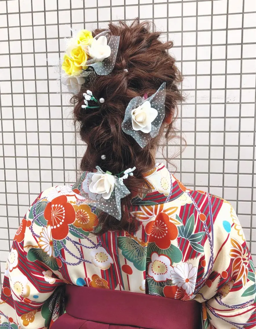 ヘアアレンジ 着付け あんざき みわのヘアスタイル