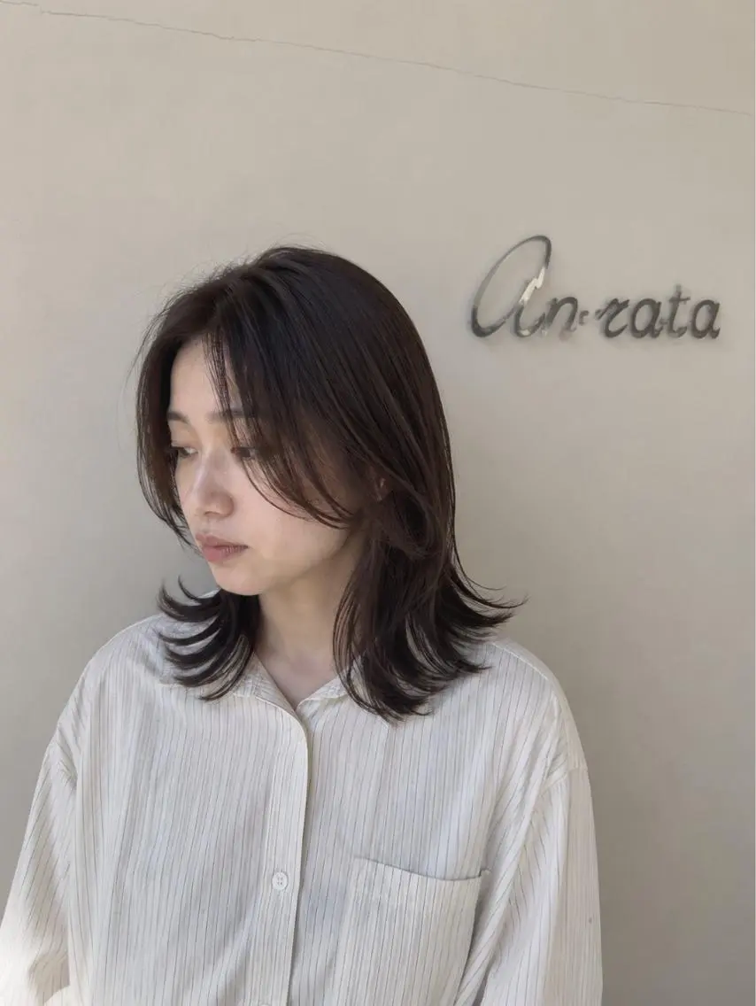 ミディアム カット ヘアカラー トリートメント an・rata/ プチプラ/和歌山市駅のヘアスタイル