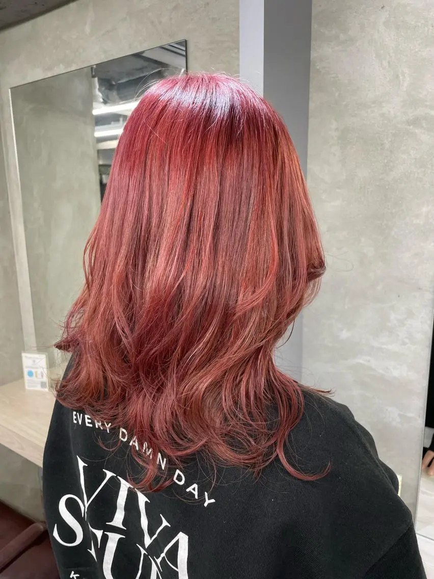 セミロング カラー 韓国レイヤー🇰🇷 美髪縮毛矯正🫧拓海のヘアスタイル