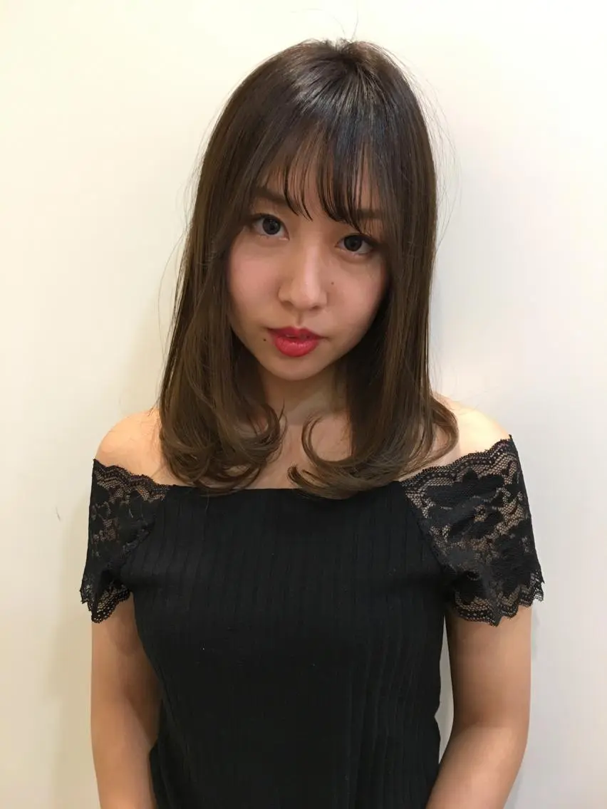 セミロング カラー ヘアアレンジ 透明感カラー イルミナカラー 寺内 紳悟のヘアスタイル