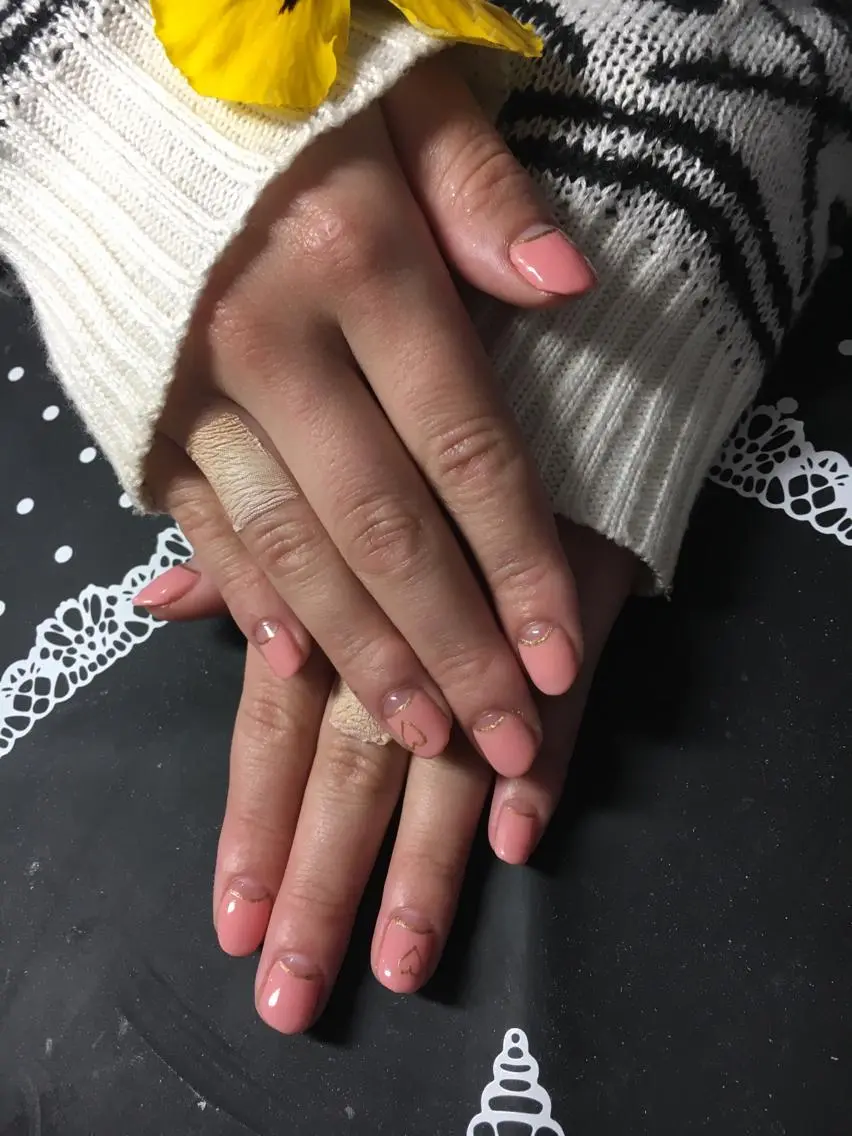 ネイル フレンチネイル ラメ(グリッター) 逆フレンチ miwa ミワのネイルデザイン