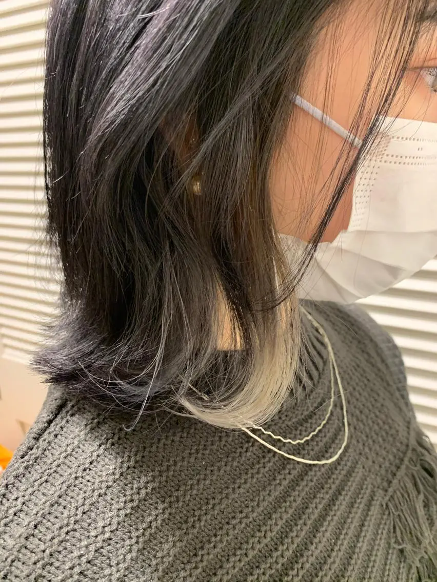ミディアム カット ヘアカラー 渋谷ハイトーン/ デザインカラー阿部のヘアスタイル