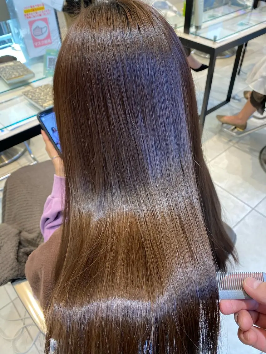 ロング 美髪矯正透明感カラー 江川　和輝のヘアスタイル