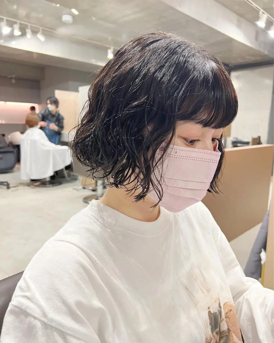 パーマ カット パーマ トリートメント ボブパーマコテ巻き風 パーマNo1深江秀平のヘアスタイル