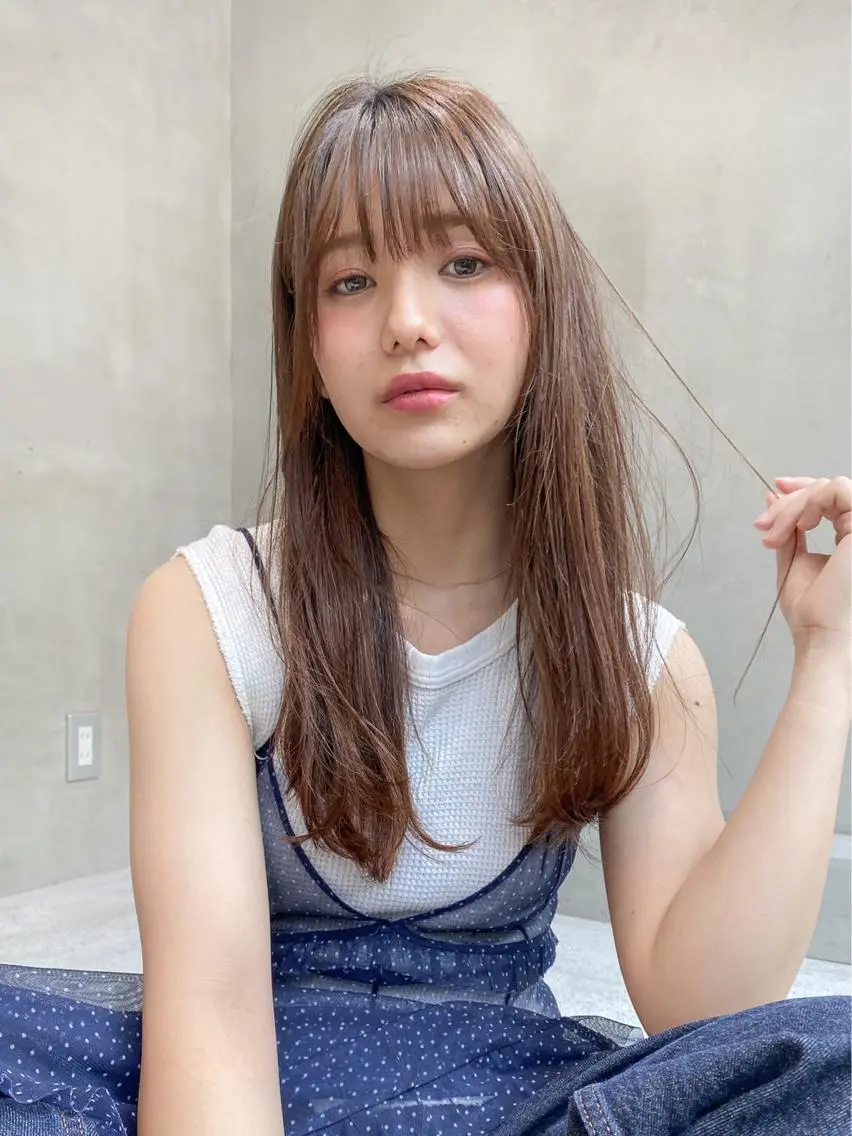 ロング カラー ブラウンカラー チョコレートブラウン トリートメント ヘアセット 地毛風艶カラー🌿 喜多夏海のヘアスタイル