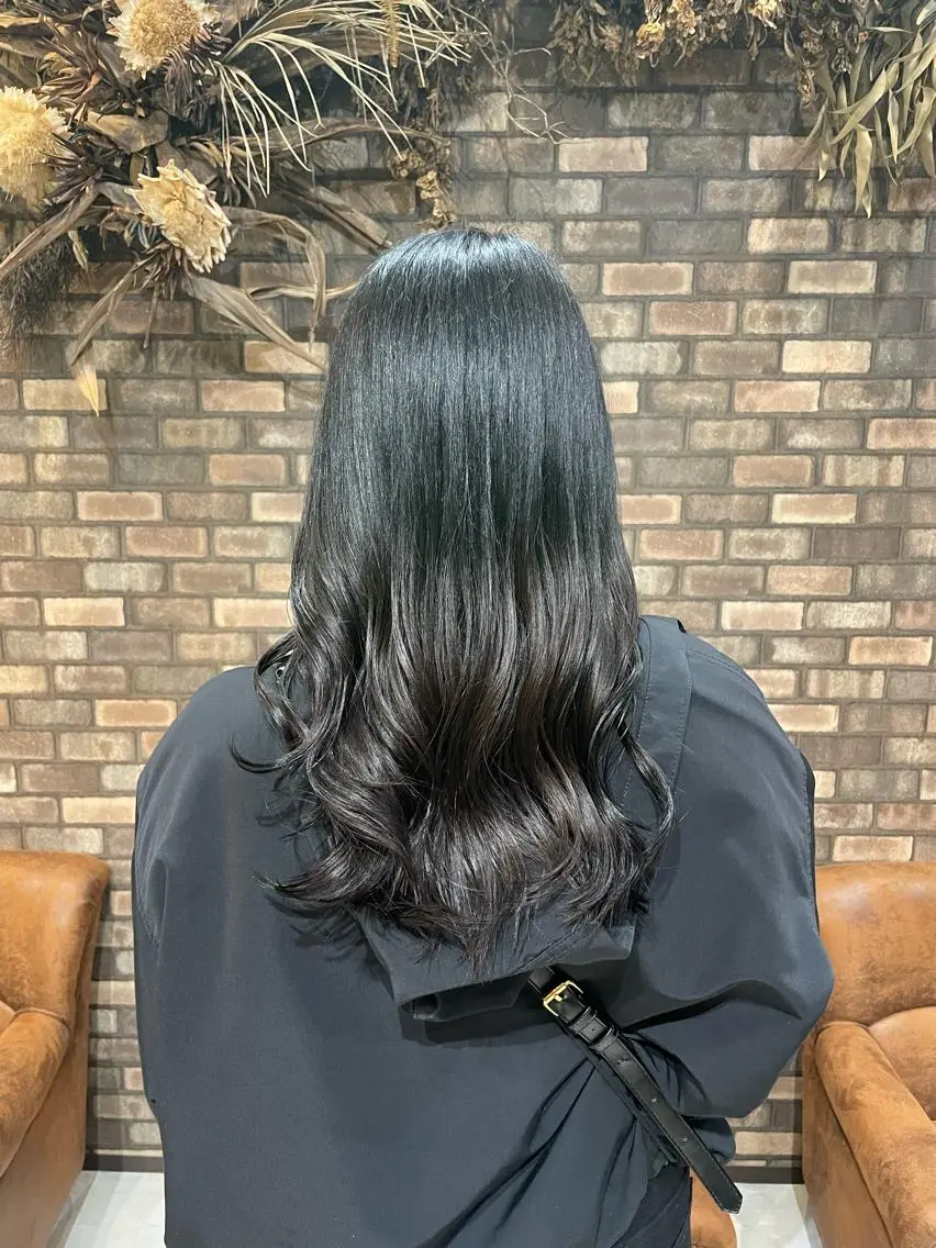ロング ボブ ハイライト 髪質改善 韓国風ヘア レイヤーカット ✨ハイトーン✨ダブル カラー✨シバサキのヘアスタイル