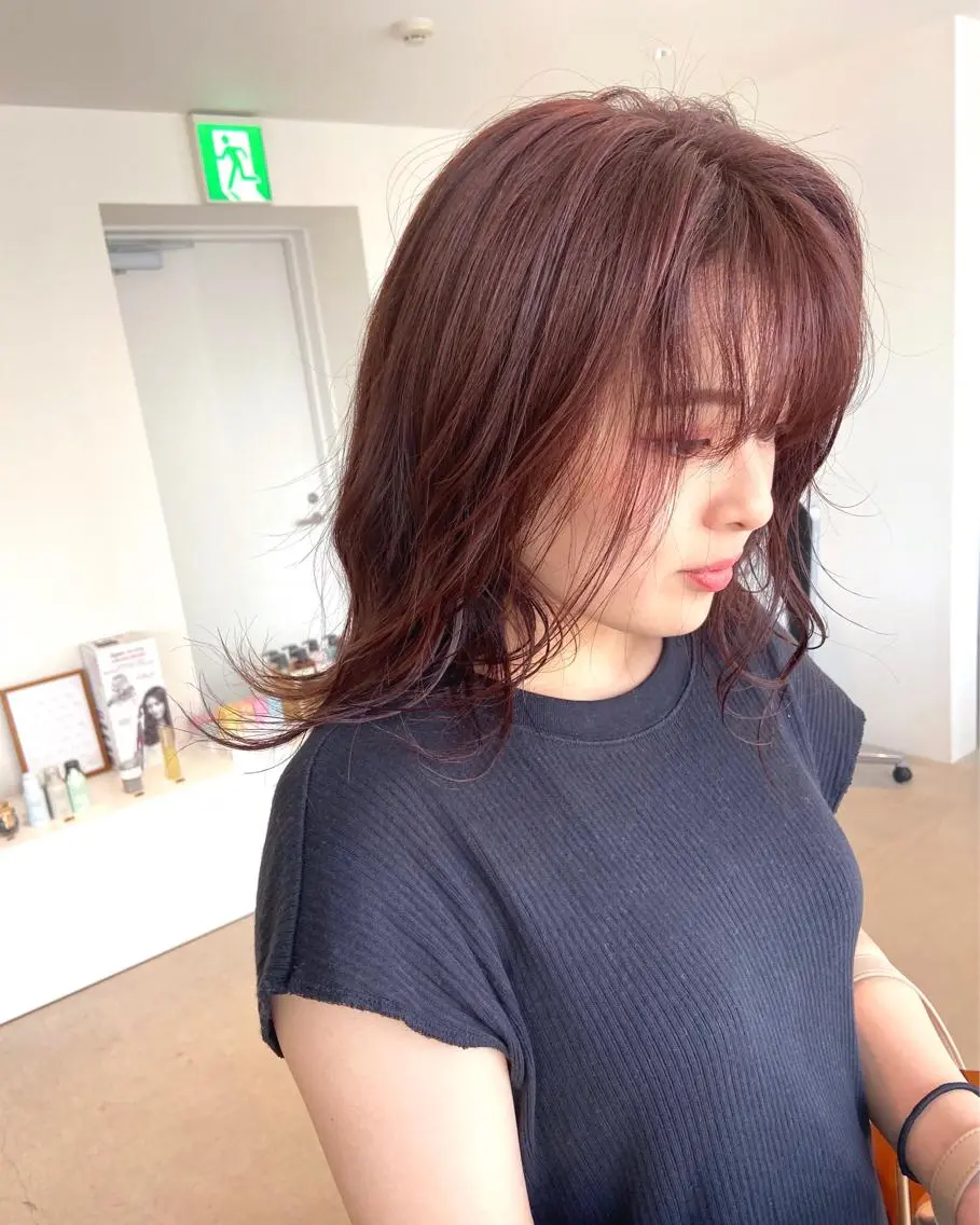 ミディアム カラー ブリーチ ブリーチなしカラー ピンクカラー 似合わせcut 🔥yutakaのヘアスタイル