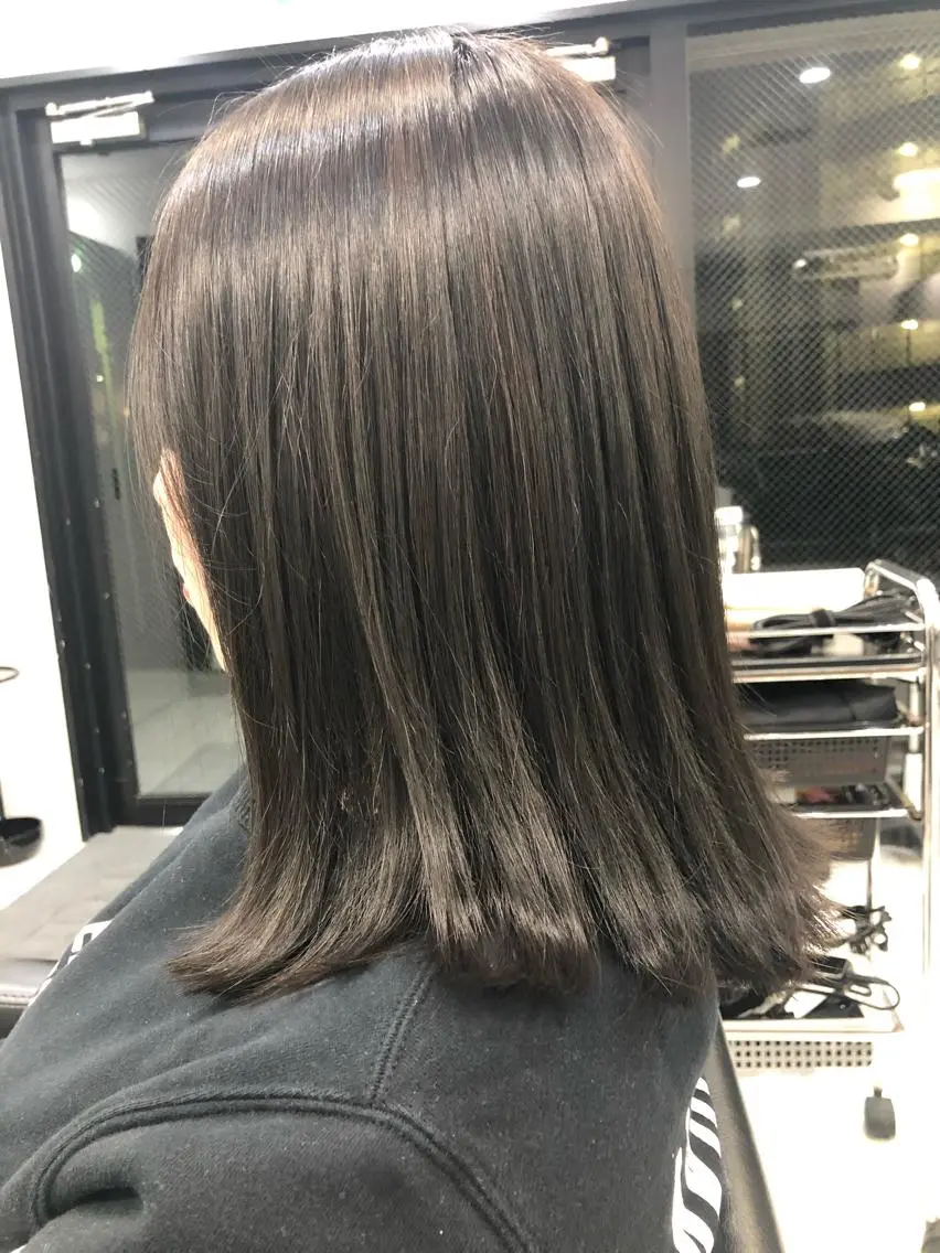 ミディアム アッシュ 縮毛矯正の達人 ☆ 松本のヘアスタイル
