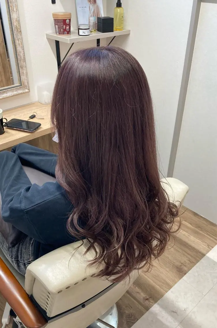 ロング ボブ 髪質改善 韓国風ヘア サイドバング Chainon 山中 拓也のヘアスタイル
