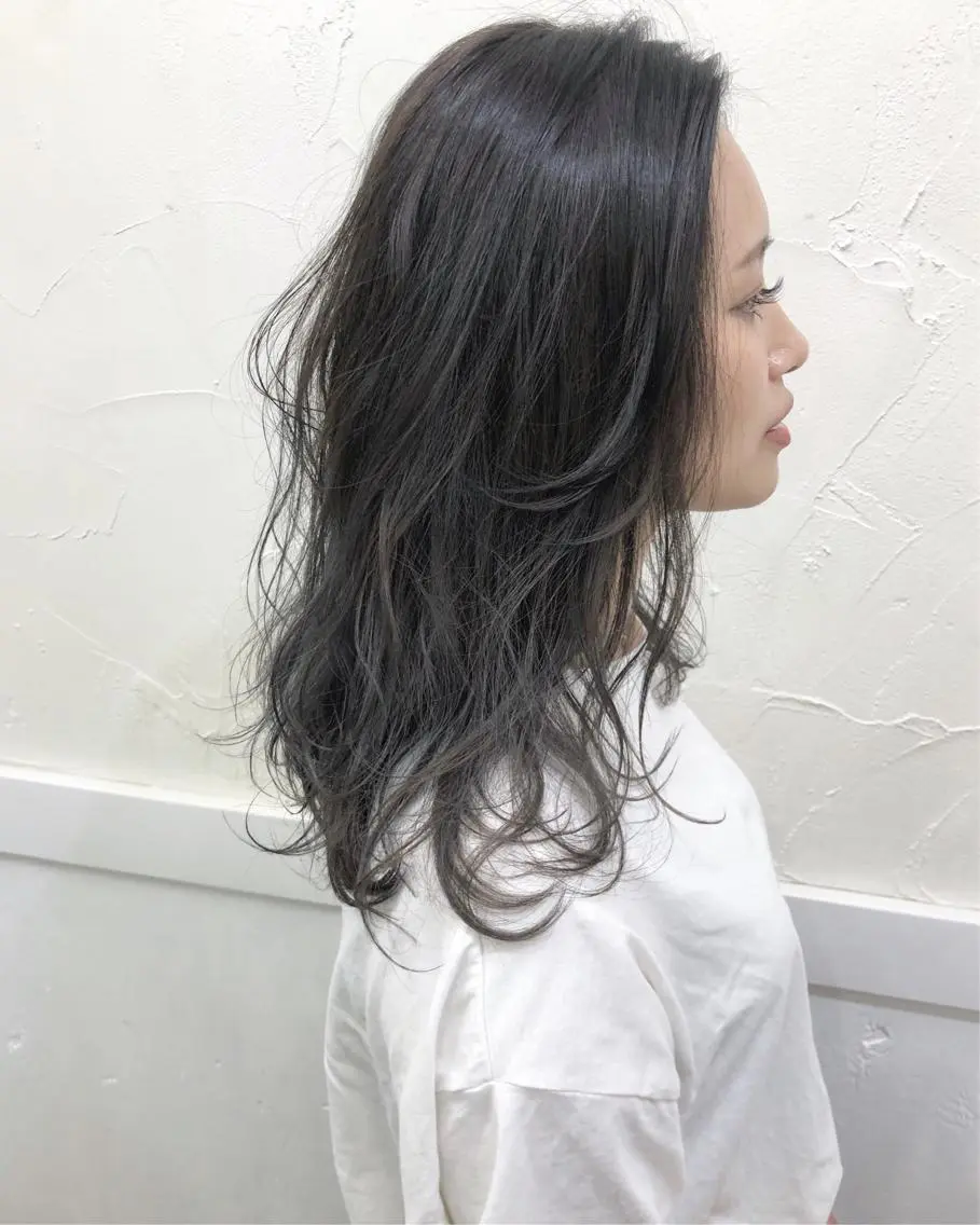 セミロング シールエクステ エクステ 外国人風カラー ハイライト レイヤーカット Loob.TOKYO MIYA🌈のヘアスタイル
