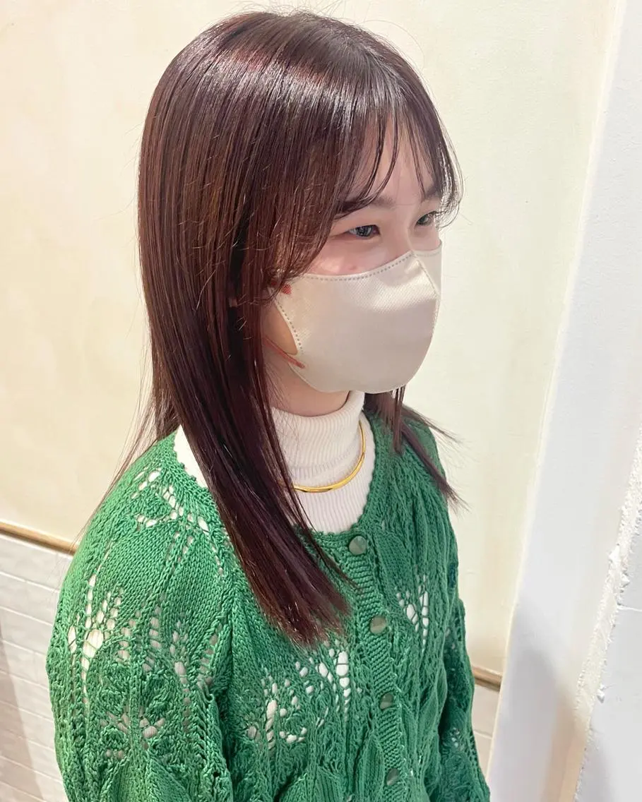セミロング カラー ブラウンカラー ピンクカラー ピンクブラウン カット ヘアカラー ⌇ROMEO京橋店⌇ 鎌谷明星🪷のヘアスタイル