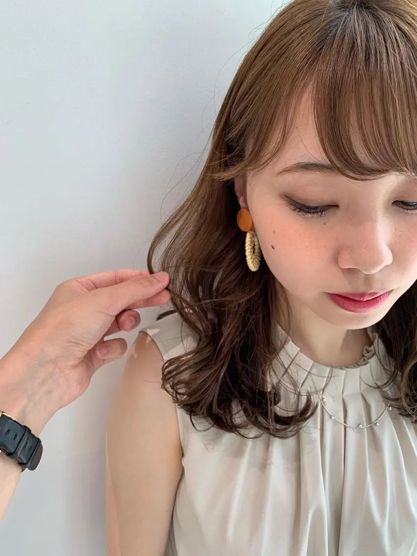 セミロング カラー カット ヘアカラー 🌟美髪縮毛矯正🌟 吉田冴一のヘアスタイル