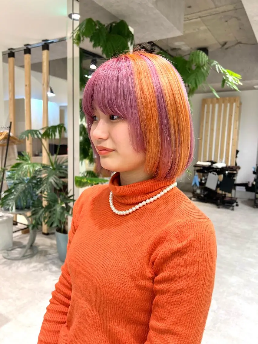 ミディアム カラー カット ヘアカラー トリートメント 🍀お悩み改善憧れの 美髪　小林風雅のヘアスタイル