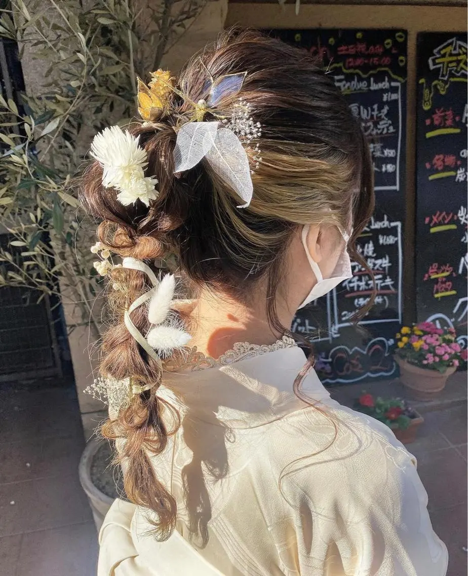 ロング ヘアアレンジ Aya　ブリーチなし 🌱　ダブルカラーのヘアスタイル