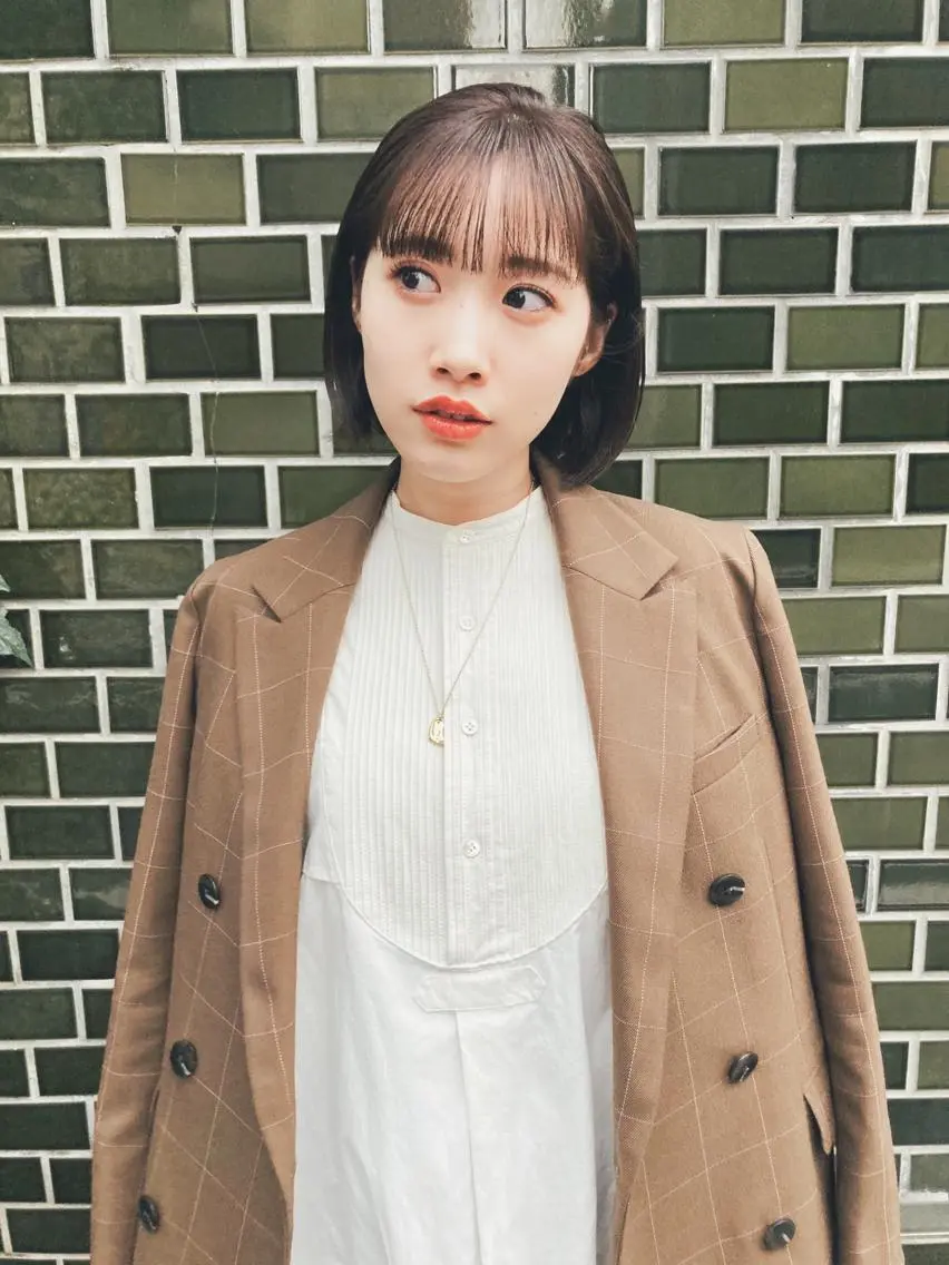 ショート ボブ カット 縮毛矯正 金田 夏野のヘアスタイル