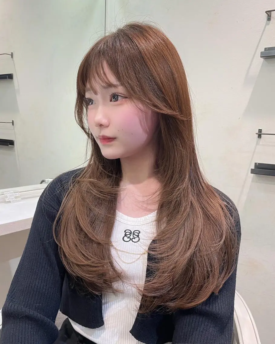 ロング 韓国風ヘア レイヤーカット レイヤー透明感カラー / MAIKA🤎のヘアスタイル