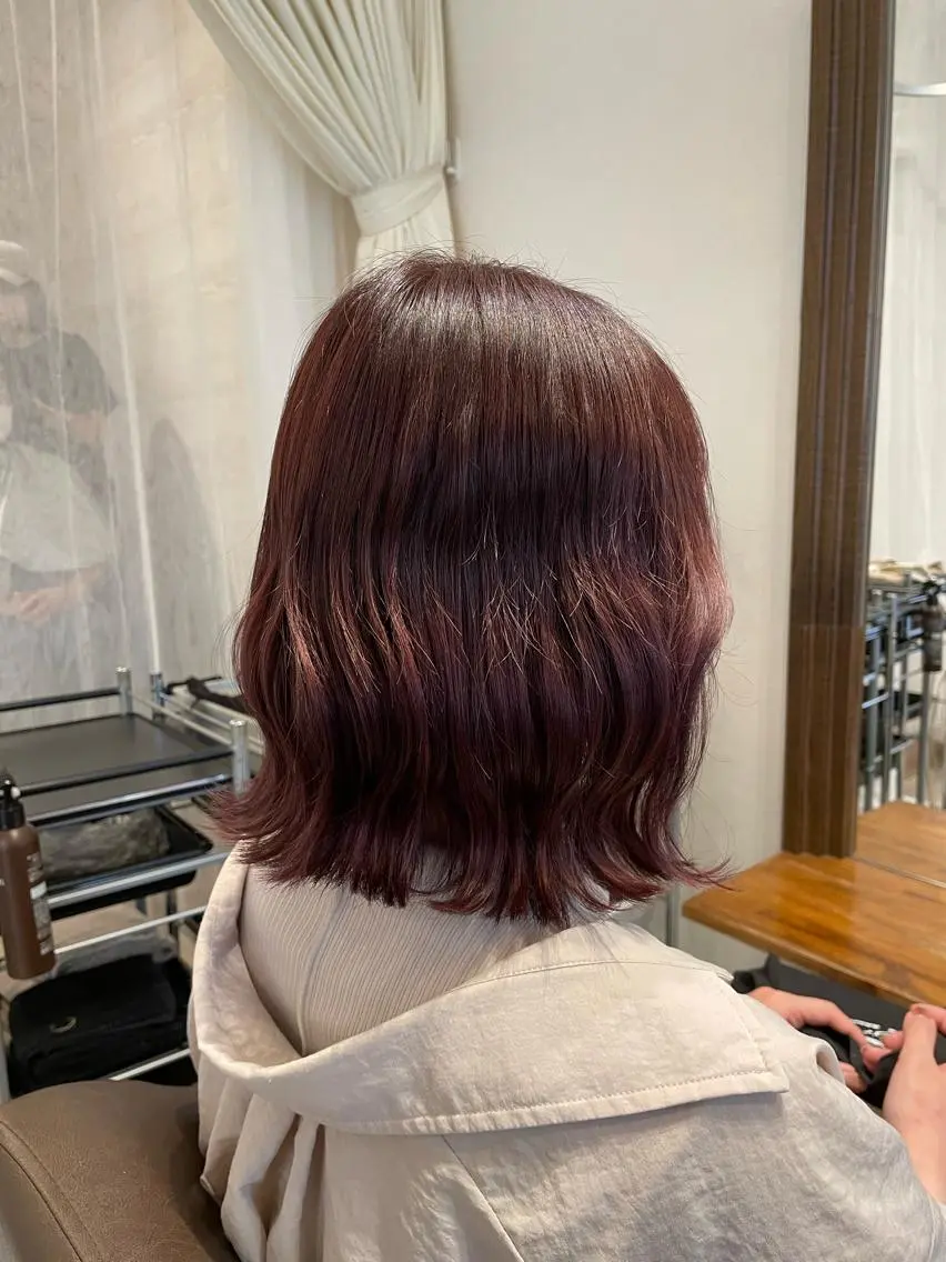 ミディアム ピンクラベンダー 千野 優由のヘアスタイル