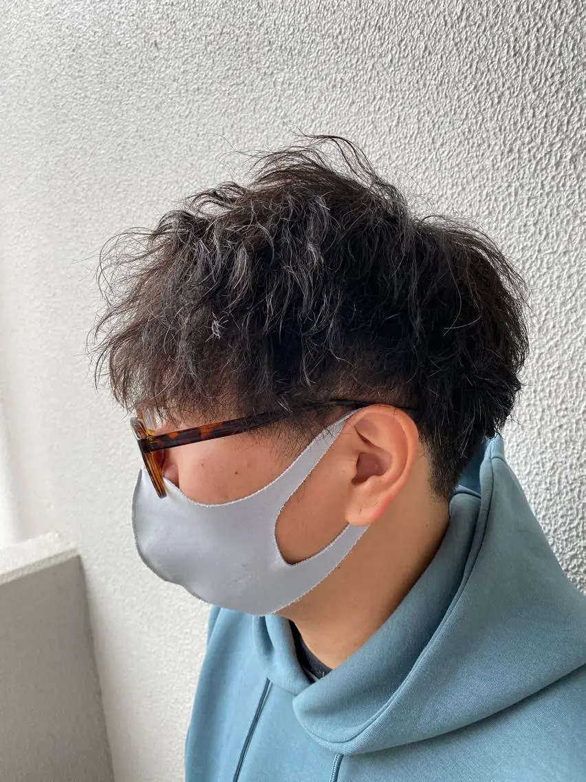 ミディアム パーマ メンズ 柳澤 和也のヘアスタイル