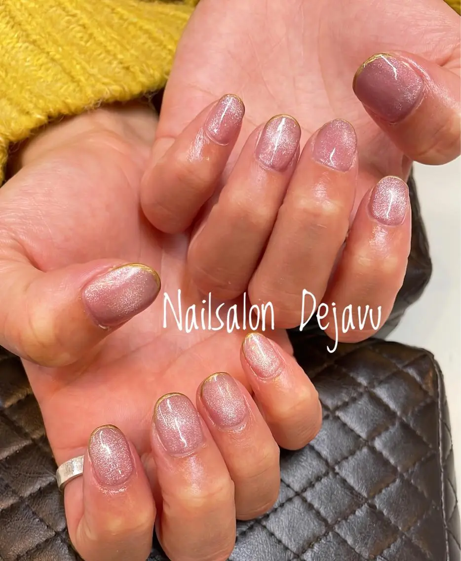 ネイル アートネイル ジェルネイル ラメ(グリッター) マグネットネイル シンプルネイル Nail salon Dejavu 🌿のネイルデザイン