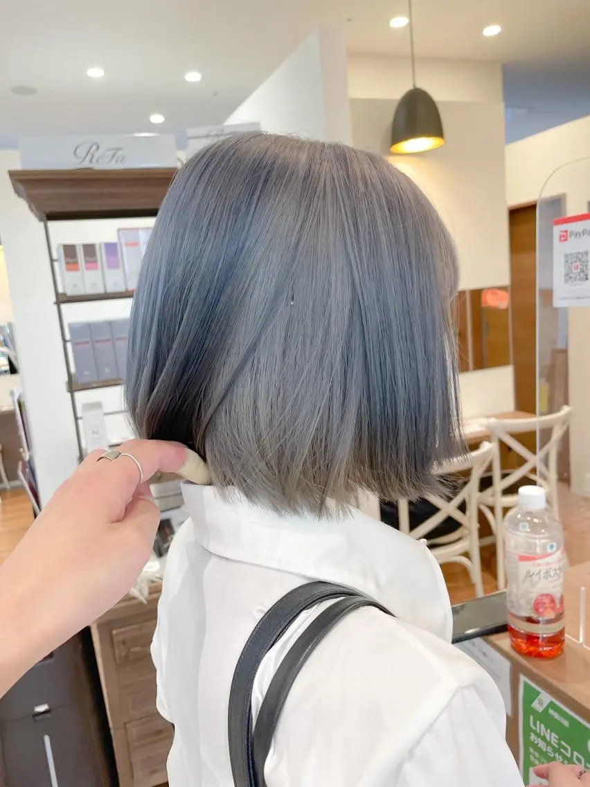 ショート カラー ブルーカラー シルバー 髪質改善/ブリーチ 田代 龍我のヘアスタイル
