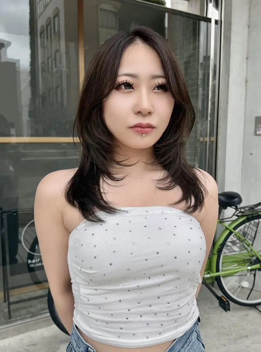ミディアム カラー レイヤーカット カット ヘアカラー トリートメント 韓国/ボブ/まつパ 🩰aikaのヘアスタイル