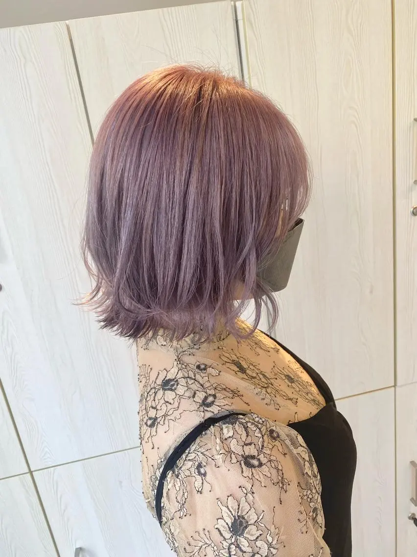 ショート カラー ベージュカラー ラベンダーカラー ラベンダーベージュ カット ヘアカラー トリートメント ハイトーン×似合わせ 🌱中川慎之介のヘアスタイル