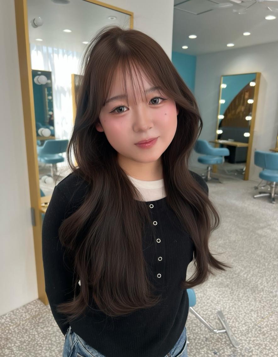 ロング カラー くびれヘア デート 韓国風ヘア ヘアセット 坂田 奈菜子のヘアスタイル