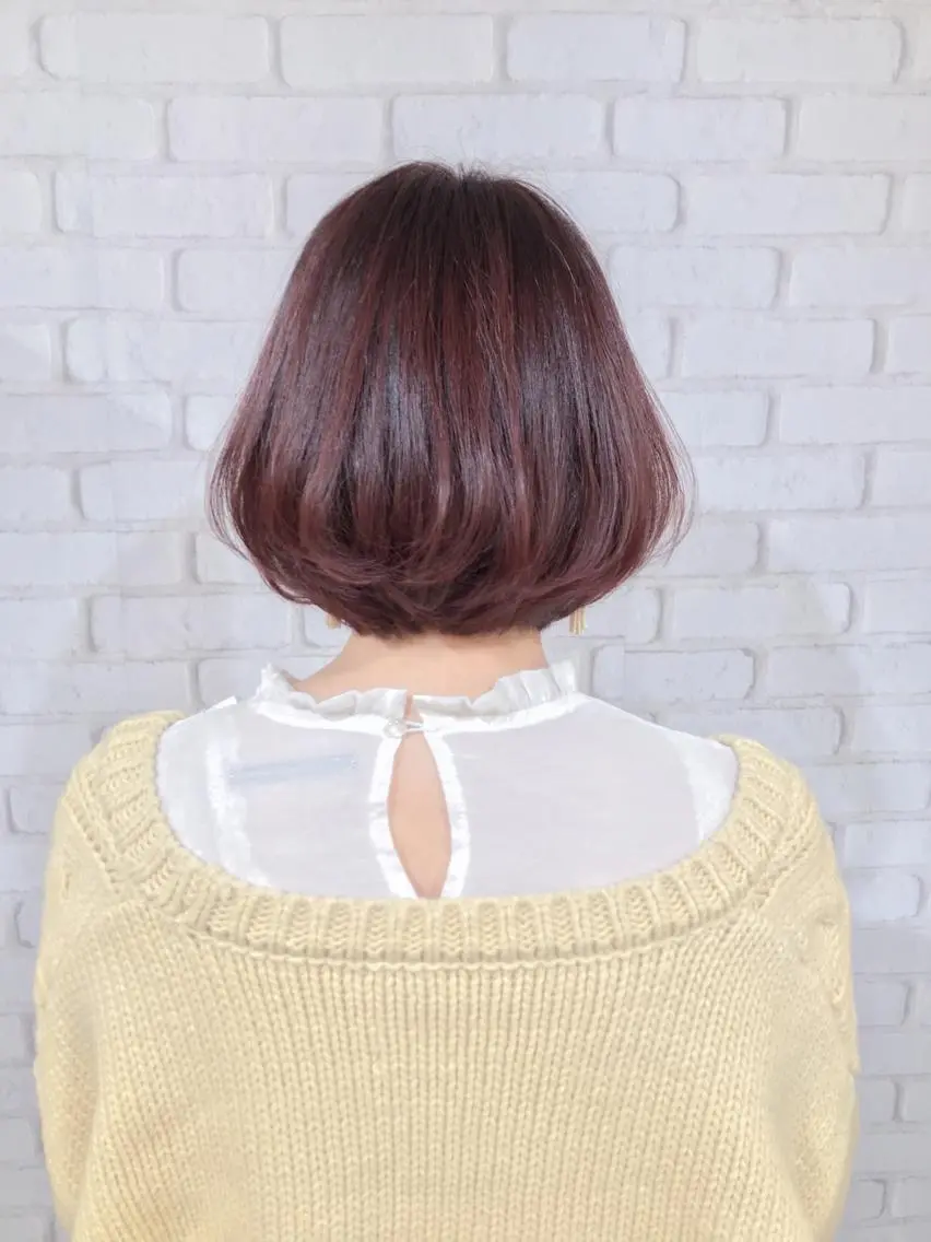 ミディアム カラー レッドカラー エクステ(レミー毛) NINEのヘアスタイル