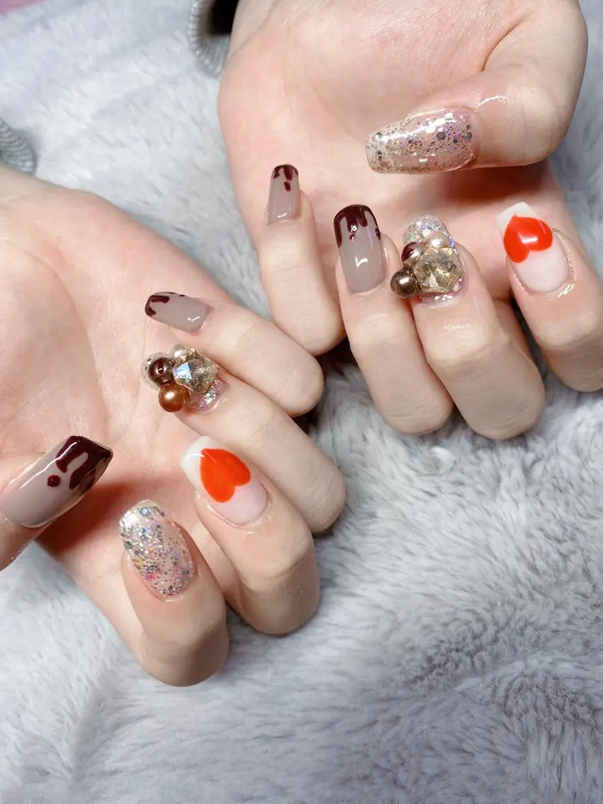 ネイル バレンタイン ハンドネイル nail salon "a"のネイルデザイン