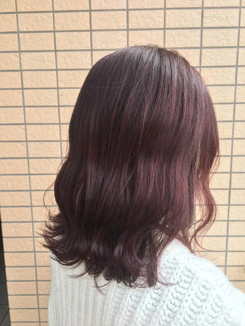 ミディアム パープルカラー カット ヘアカラー トリートメント 広がり、まとまらない お悩み改善/ 中田のヘアスタイル