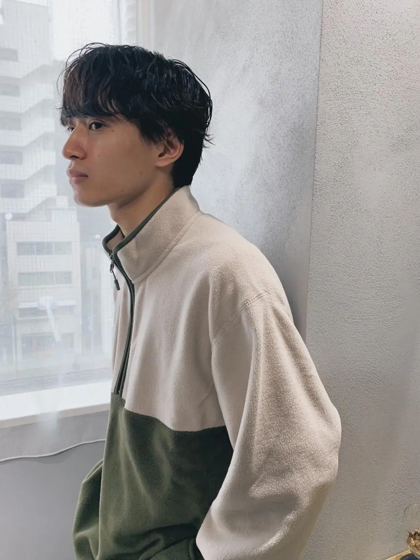 ショート パーマ メンズ ボブパーマコテ巻き風 パーマNo1深江秀平のヘアスタイル