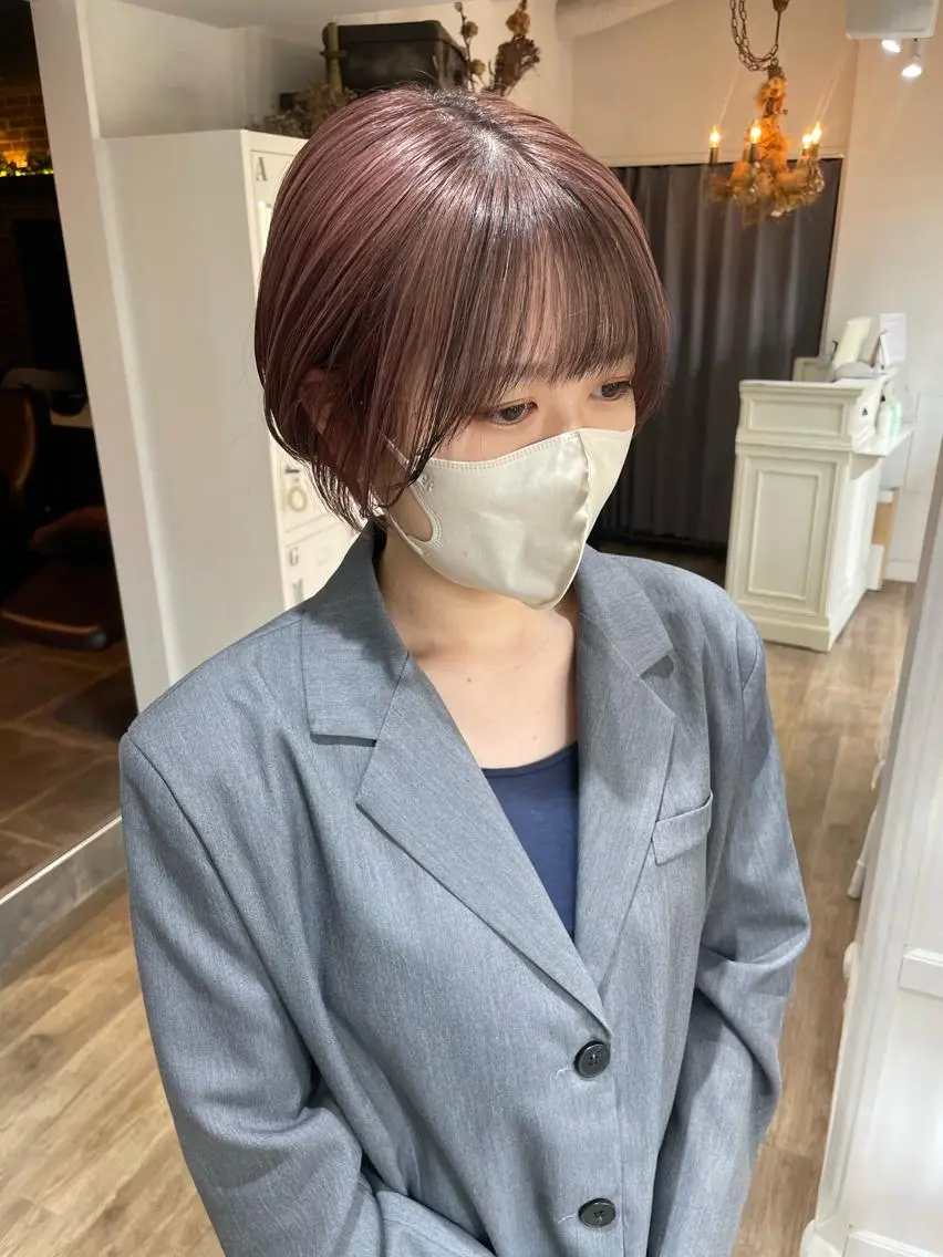 ショート カラー ヘアアレンジ ブリーチ ヘアカラー トリートメント 酸性縮毛矯正 梅田茶屋町 Juriのヘアスタイル