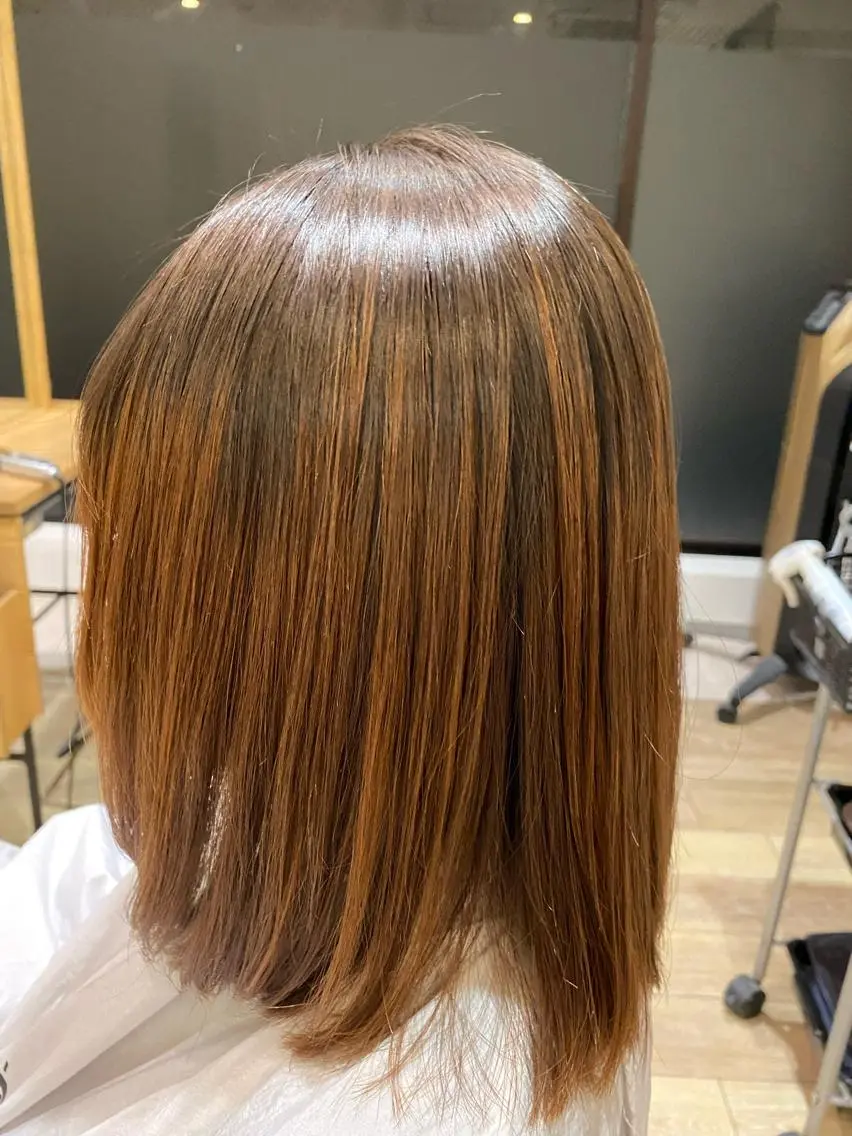 ミディアム 縮毛矯正 韓国トレンドヘア しゅーやのヘアスタイル